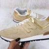 Sapatilhas New Balance 574 Bege com Dourado