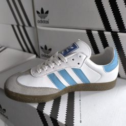 Sapatilhas Adidas Samba Branco risca Azul