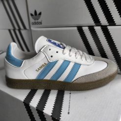 Sapatilhas Adidas Samba Branco risca Azul